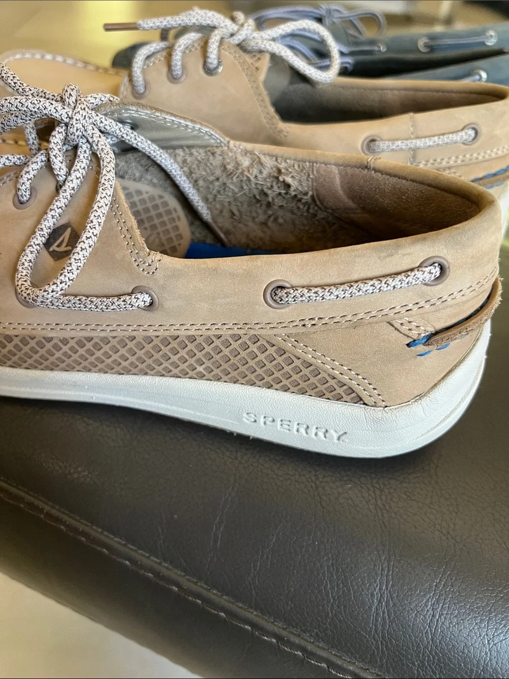 Men's Boat Shoes in Tan and Gray Sperry